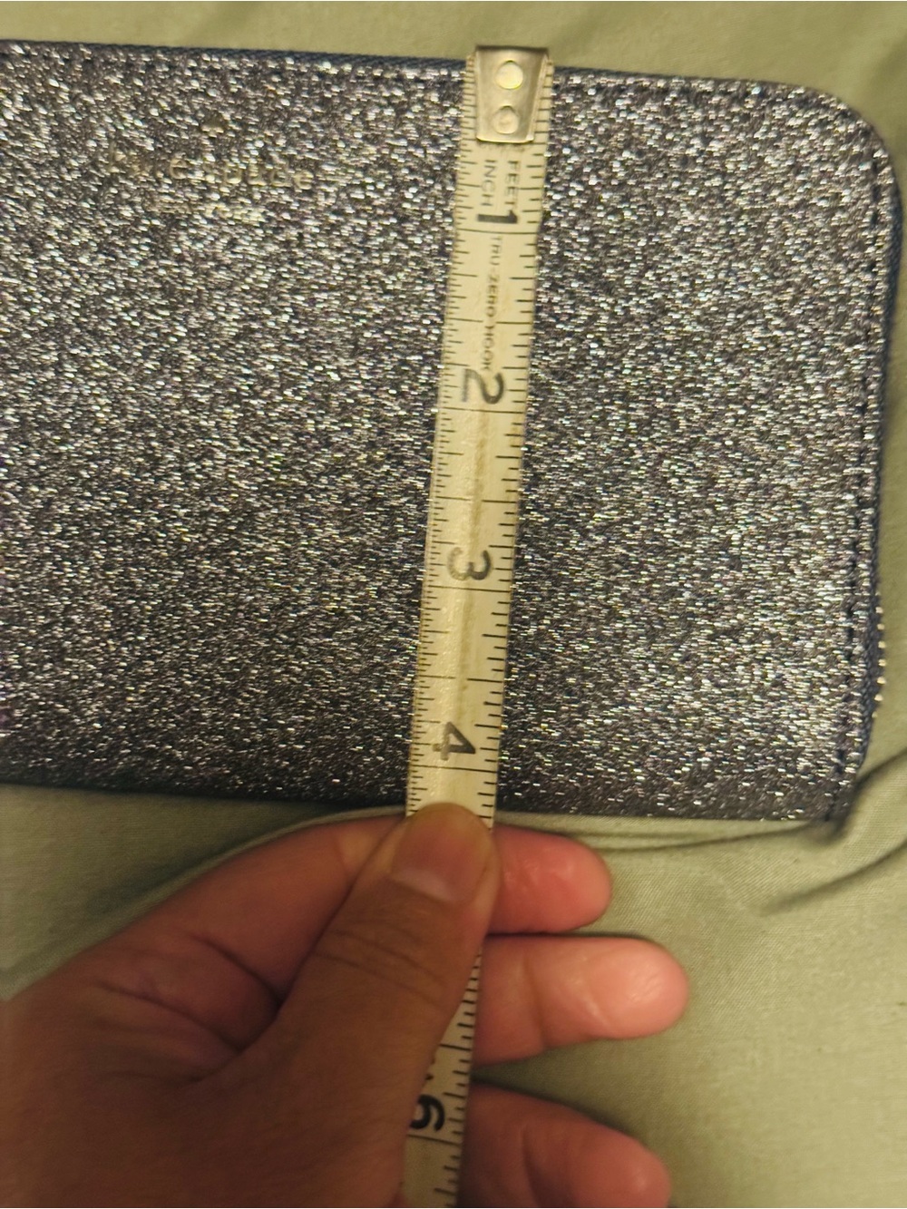 BEAUTIFUL Kate Spade Silver/ Gray glitter Zip-around longClutch /wallet NWOT - Picture 12 of 16